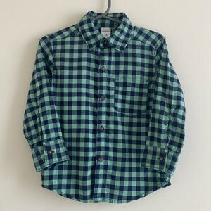 Carter's Boys Gingham Patterned Button Down Collared Shirt